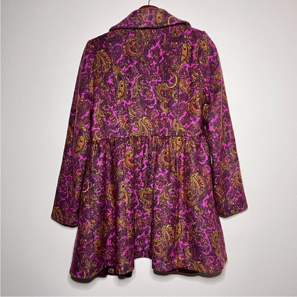 Plenty Paisley Print Wool Blend Princess Coat - Picture 4 of 13